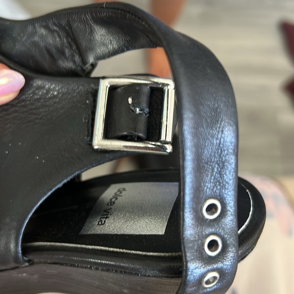 Dolce Vita Black Peep-Toe Heels 6 - Picture 8 of 9